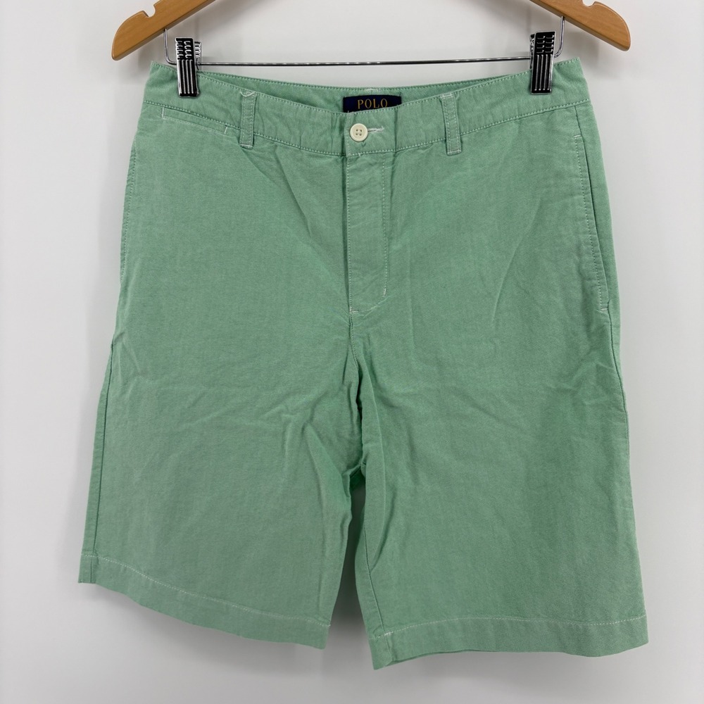 Polo Ralph Lauren Shorts Kids Size 20 Green Excellent Oxford Chino Pony Logo